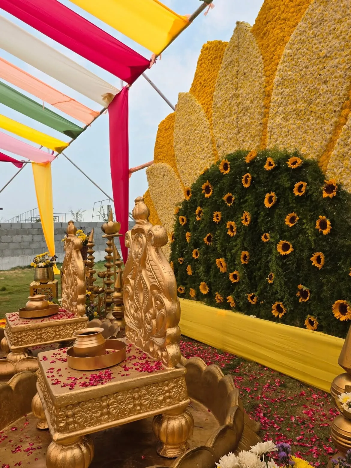 Grand convention hall wedding setup at Gala Convention near Hyderabad